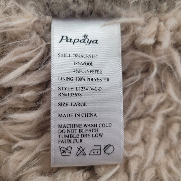 Paypaya Womens Faux Fur and Sherpa Lined Vest Boho Lagen look Size L - Picture 5 of 8